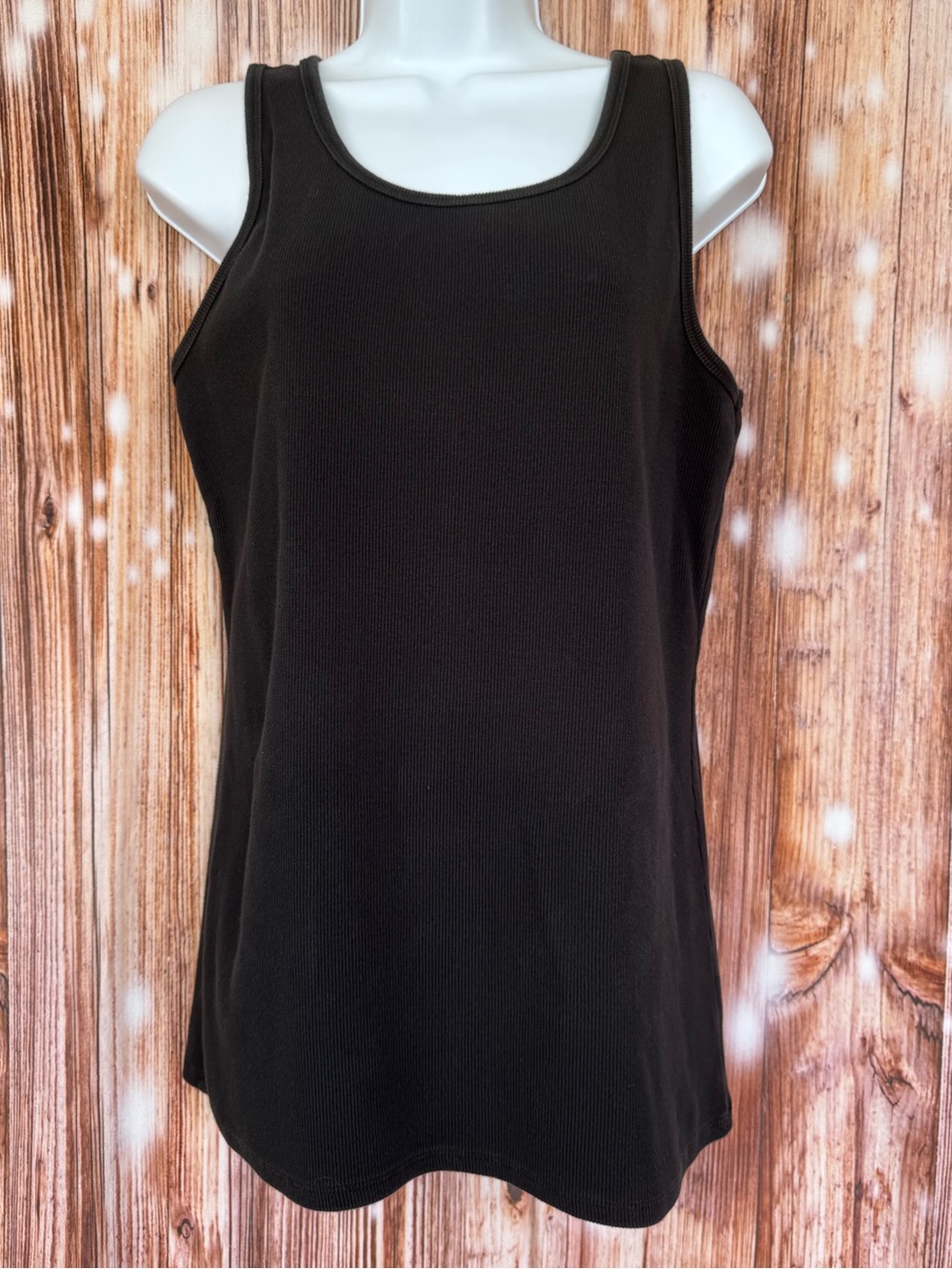 Duluth Trading Co. Black Ribbed Tank Top
